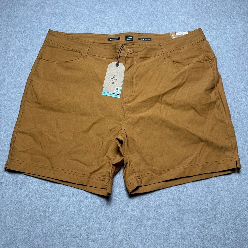 Prana Halle Short Plus II Womens 20W Earthbound Brown‎ Hiking ReZion 7in Inseam